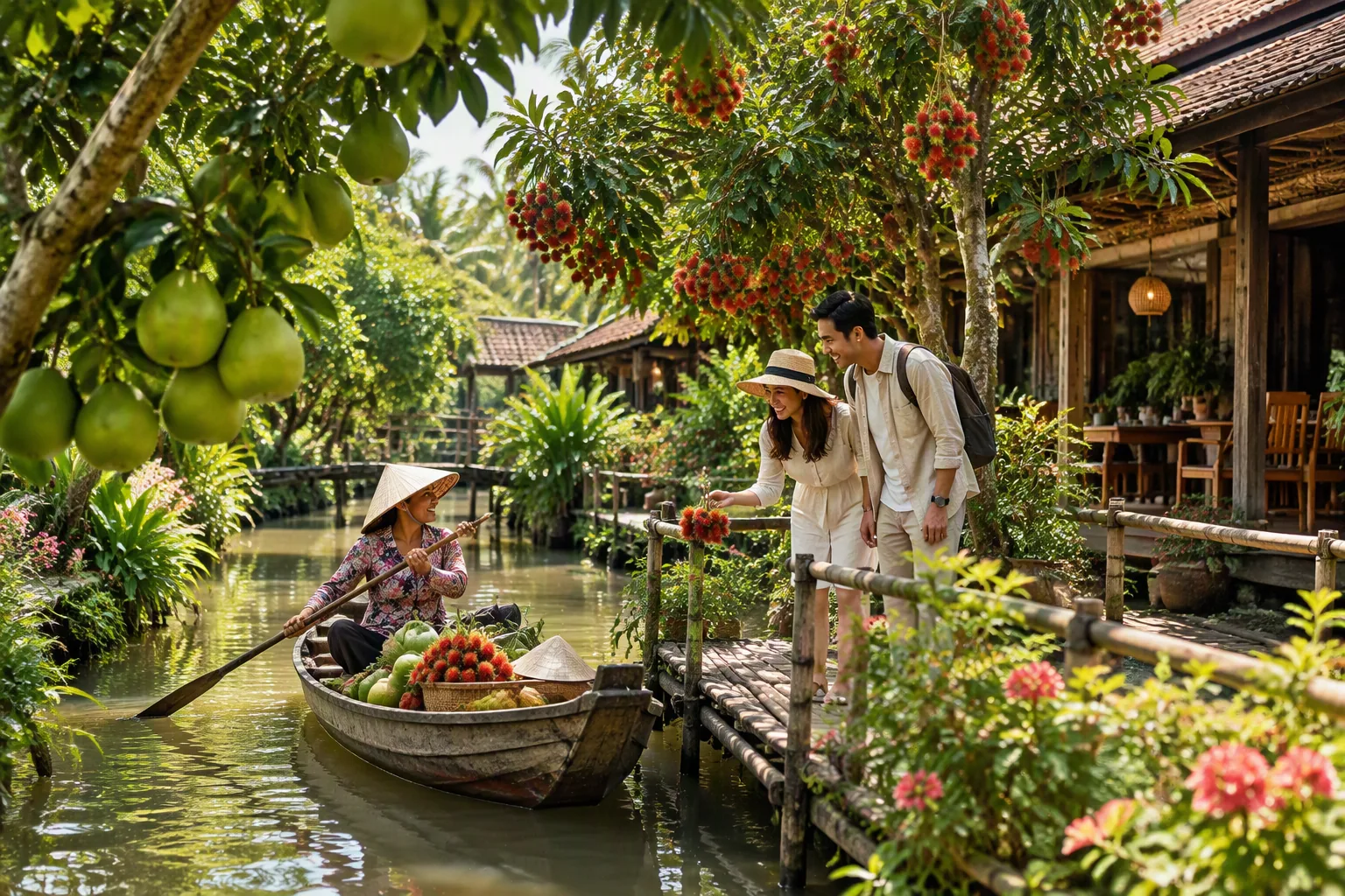 Tour Cano Cần Thơ – Chợ Nổi Cái Răng – Lò Hủ Tiếu – Cầu Cần Thơ